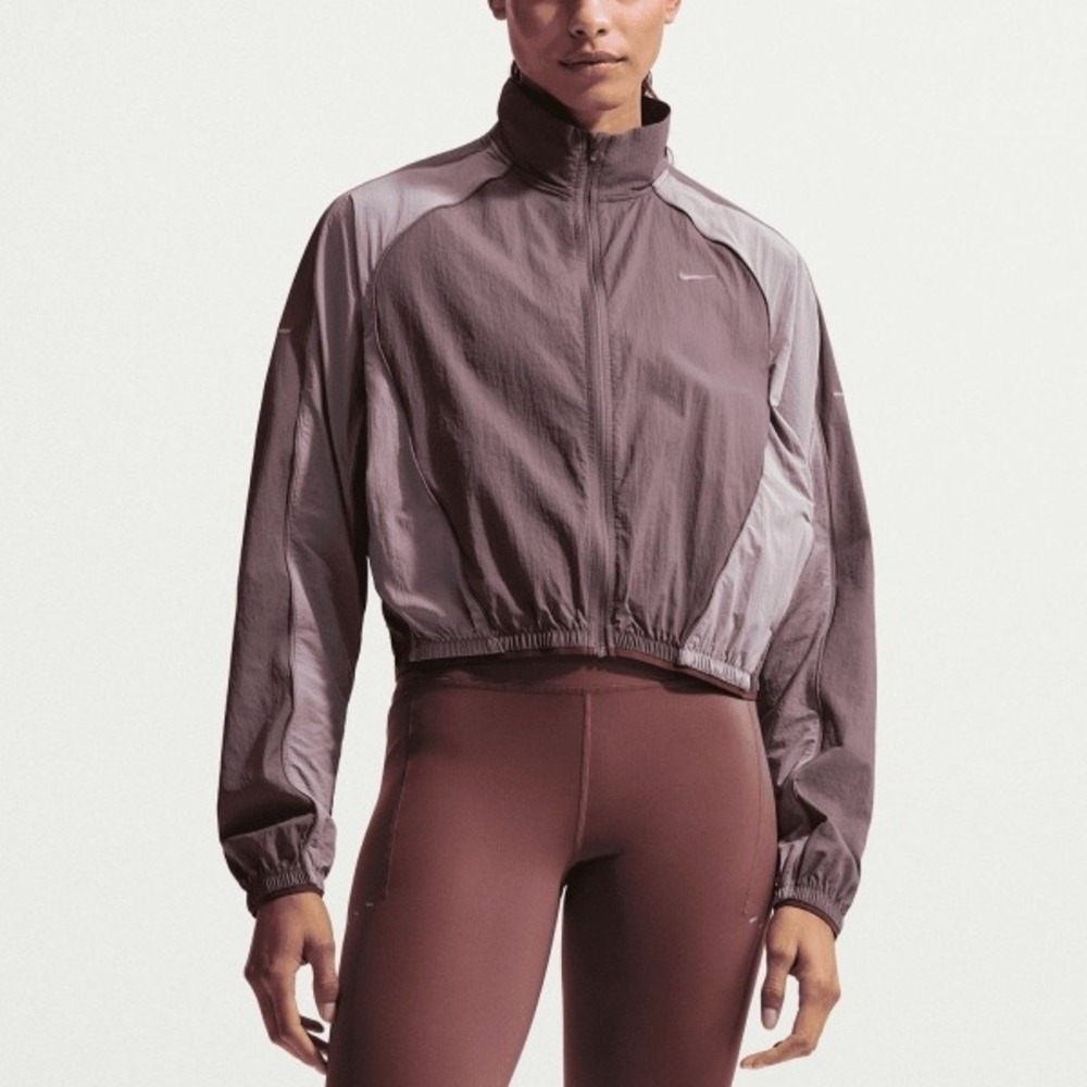 Nike Swift Women's Repel UV Running Jacket High Neck Cropped Windbreaker Size M